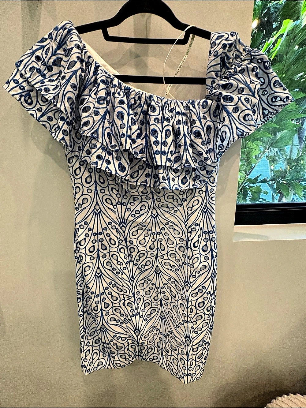Lilly Pulitzer Sundea One-Shoulder Dress White & Blue